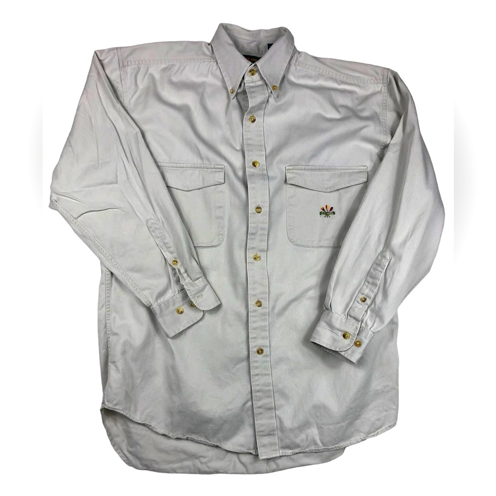 Ivy Crew Men’s M Beige  Collared Long Sleeve Dress Shirt,